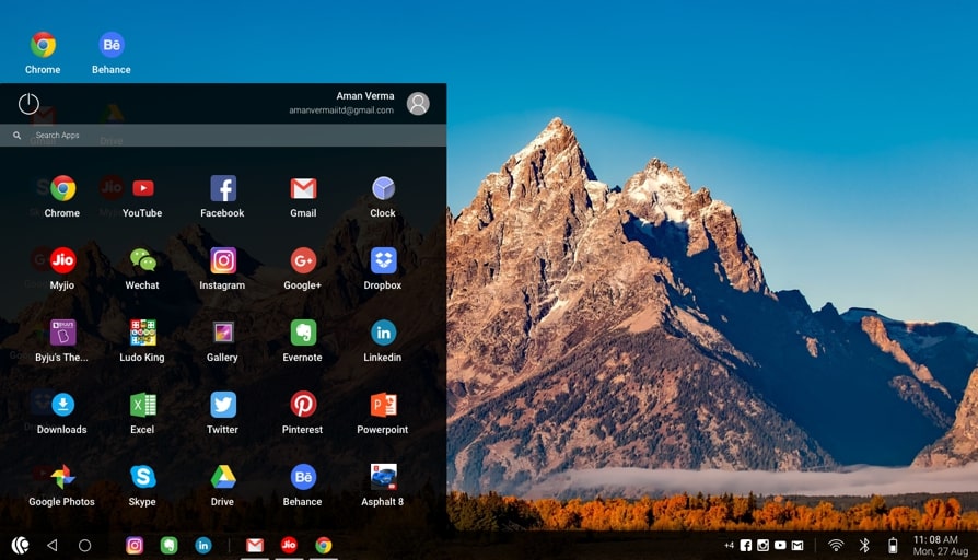 Prime OS start menu