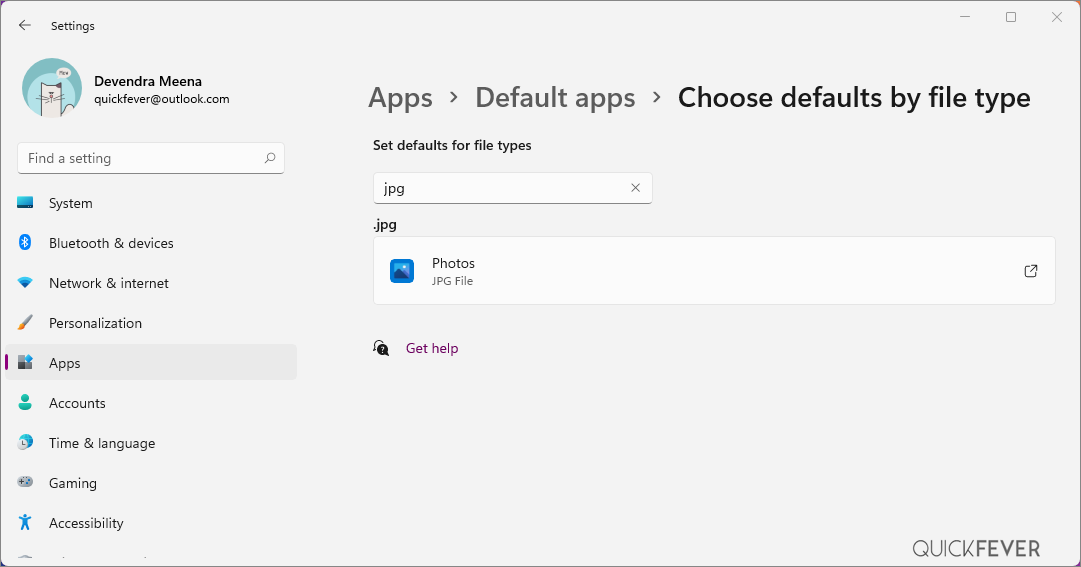 choose default app to open jpg files