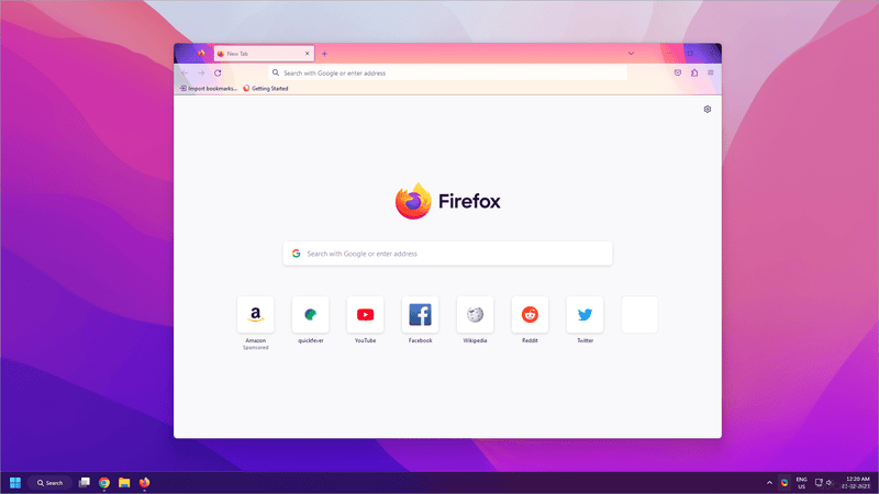 The picture below is a screenshot of the Firefox browser