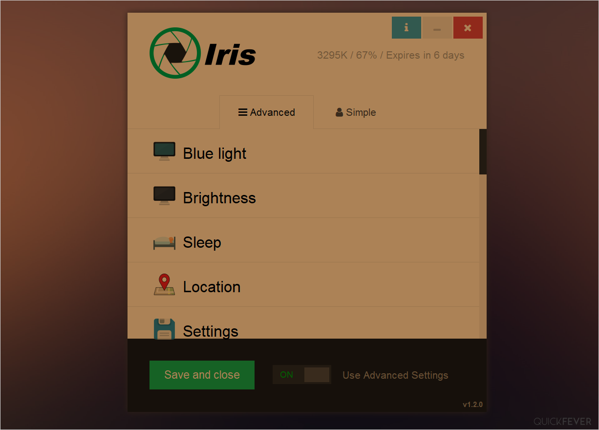 Iristech app screenshot on windows 11