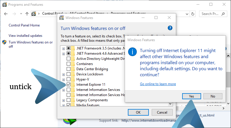 internet explorer, windows 10, windows 8, remove, uninstall