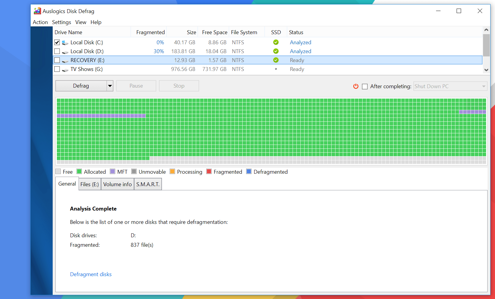 defrag my computer windows 8