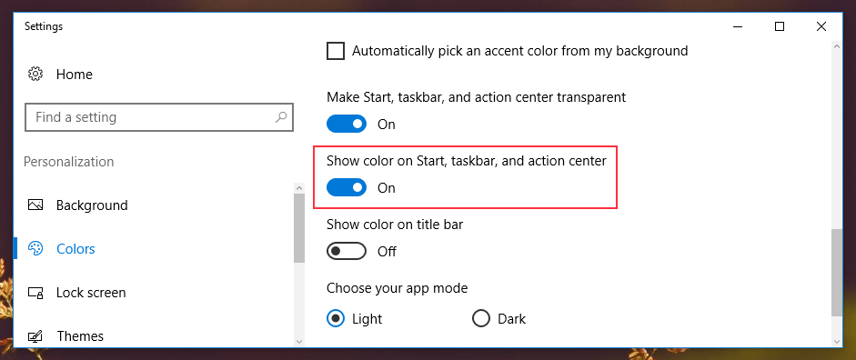 how to change taskbar color windows 8