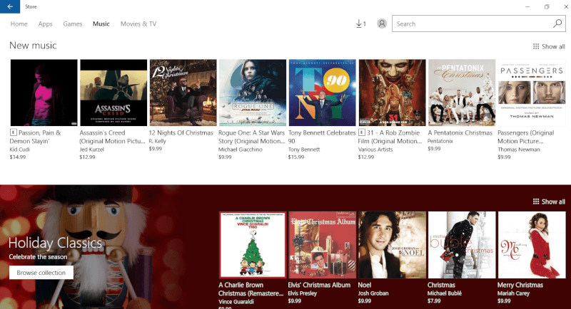 music streaming MS Groove screenshot