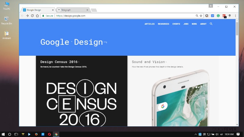 Screenshot of the Chrome browser taken with Google Chrome