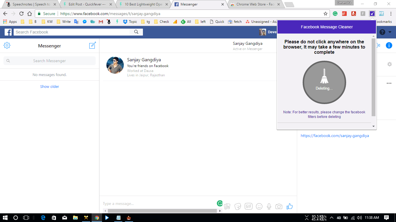 facebook fast delete messages extension download for mac