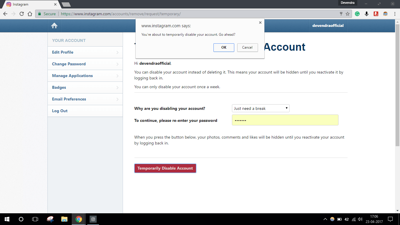 How to Disable Instagram Account Temporarily [25]