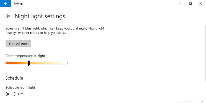 Fix night light mode in Windows 10