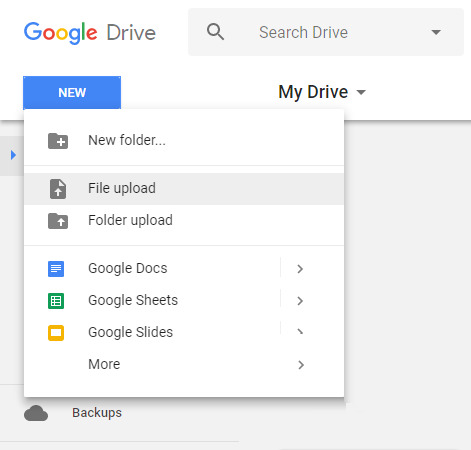 upload google slides pdf into file insert drive homepage option ll just