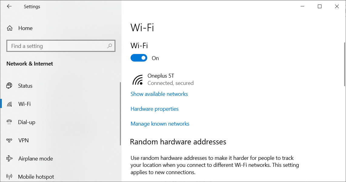 ethernet icon instead of wireless windows 10