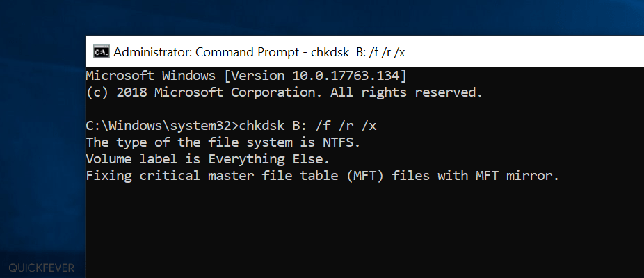 Fixing MFT on hard drive