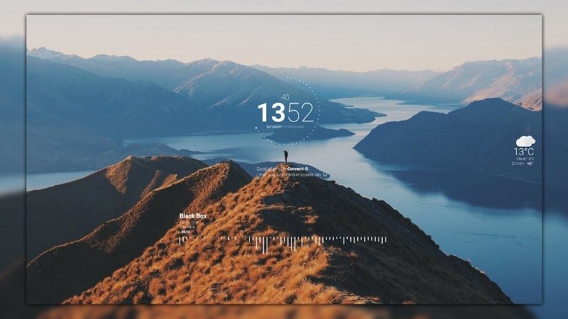 rainmeter clock and weather skins