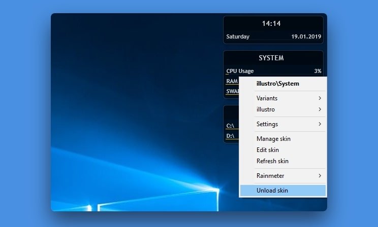 rainmeter skin installer