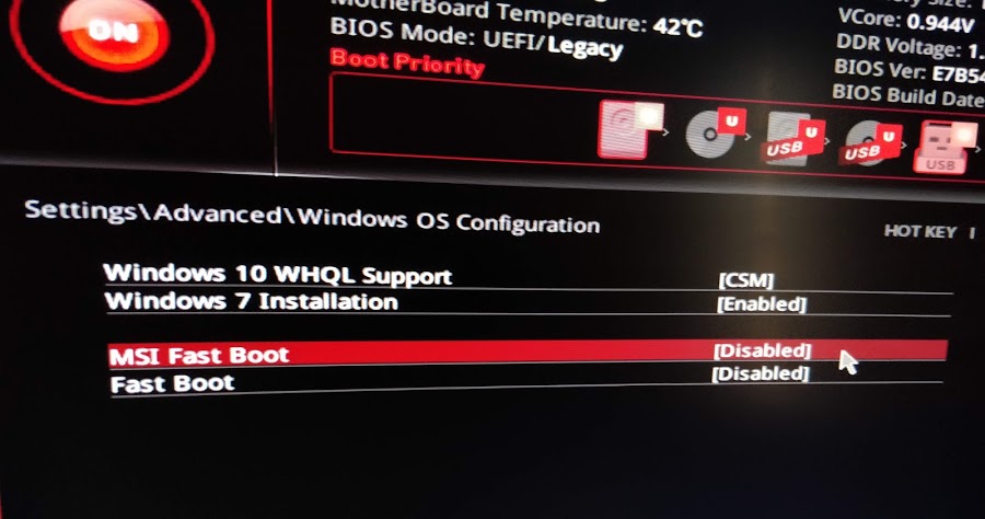 skip bios screen on startup