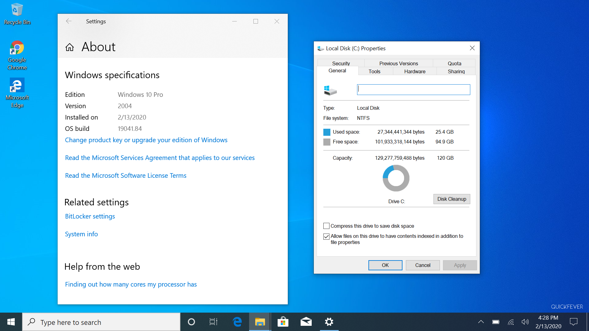 windows 10 install size ssd