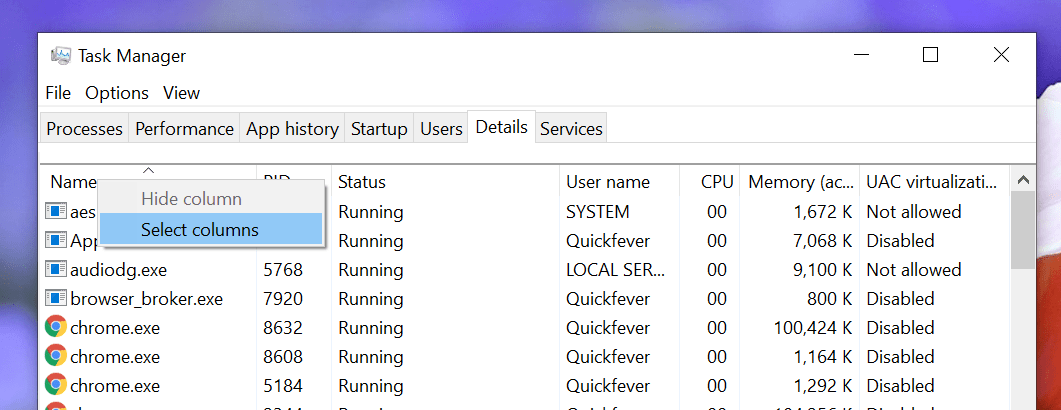 Check Installed Program Is 32-bit Or 64-bit In Windows 10, task manager