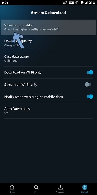 can i choose quality amazon music player download