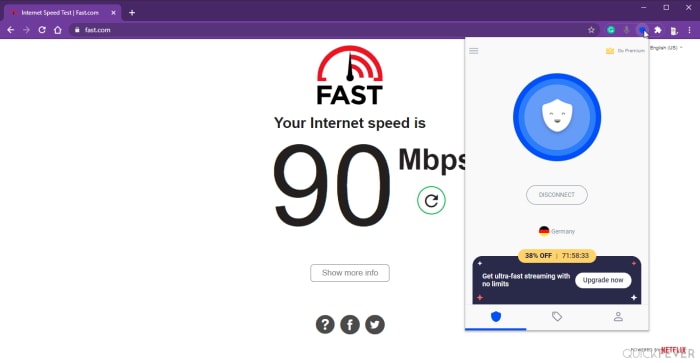 betternet speed test using fast.com google chrome