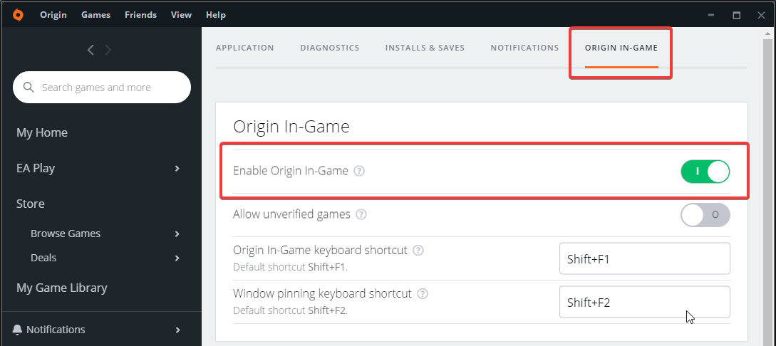 Turn off EA Desktop InGame Overlay for specific games or