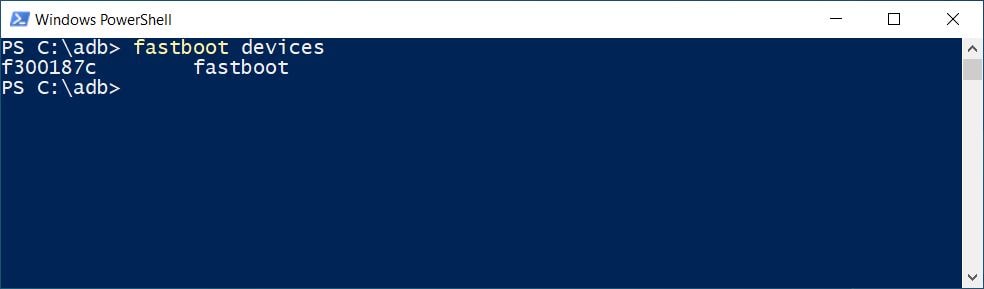 Windows powershell adb and fastboot