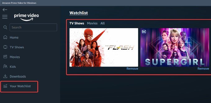 How to watch on sale watchlist on amazon prime