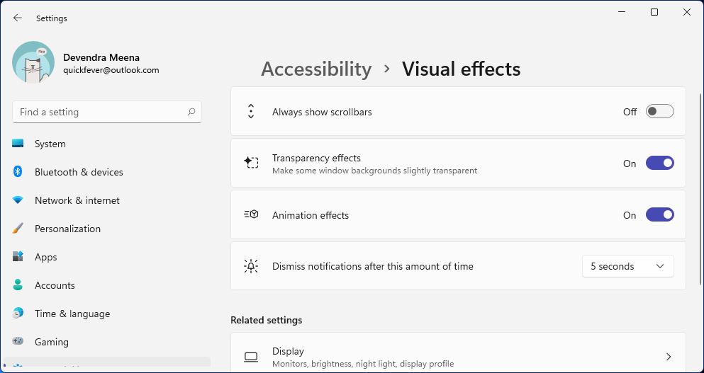 speed up windows 11 visual effects