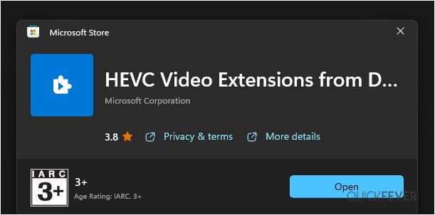 hevc is supported on windows 10 codec