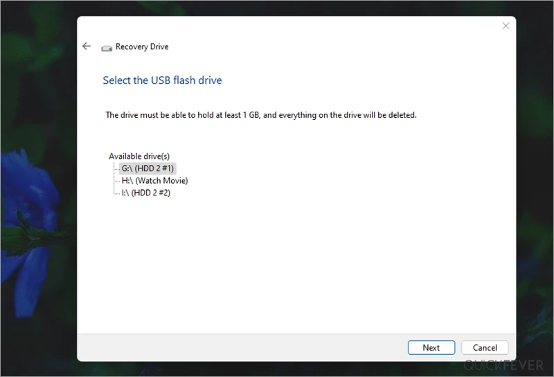 Image for article Windows 11 Recovery USB Drive