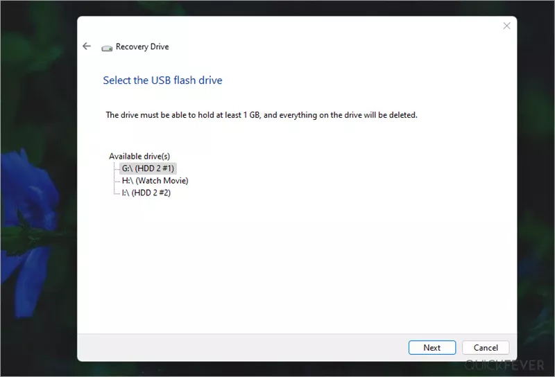 Image for article Windows 11 Recovery USB Drive