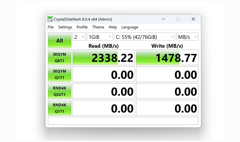 Windows ssd hot sale speed test